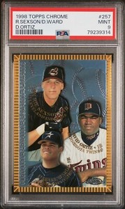 1998 Topps Chrome #257 David Ortiz Richie Sexson Daryle Ward Rookie PSA 9