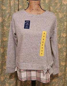 Izod Women's S Light Grey Heather Long Sleeve Soft Top Pullover NEW - Picture 1 of 6