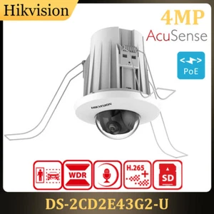 Hikvision 4MP AcuSense In Ceiling IP Dome Camera POE Built-in Mic DS-2CD2E43G2-U - Picture 1 of 7