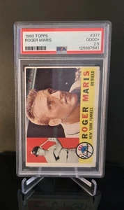 Tarjeta de béisbol vintage PSA 2.5 🔥 Roger Maris 1960 Topps #377 HOF - Imagen 1 de 2