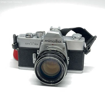 Cámara réflex Minolta SRT 101 plateada vintage Foto 1 de 4