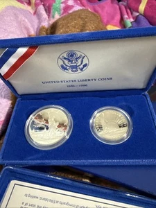 1886-S Proof Liberty 2-Coin Commemorative Set, 90% Silver Dollar! Box & COA! - Picture 1 of 3