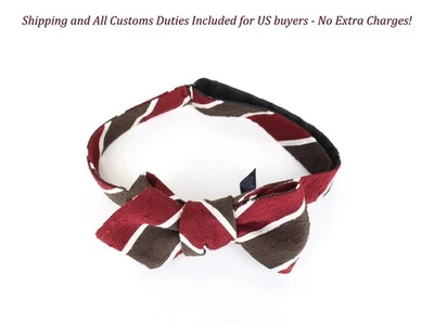 Pajarita SUITSUPPLY roja marrón pura seda para hombre preatada estilo formal Foto 1 de 4