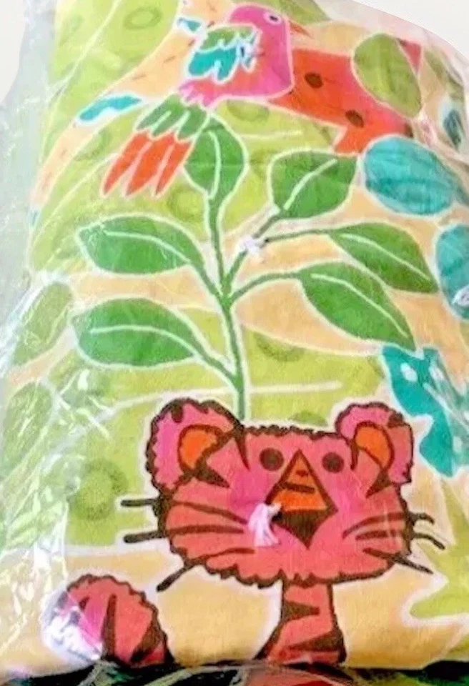 Cobertor macio para quarto de bebê zoológico selva boho acolchoado feito à mão 44x33 unissex vintage - Imagem 1 de 4