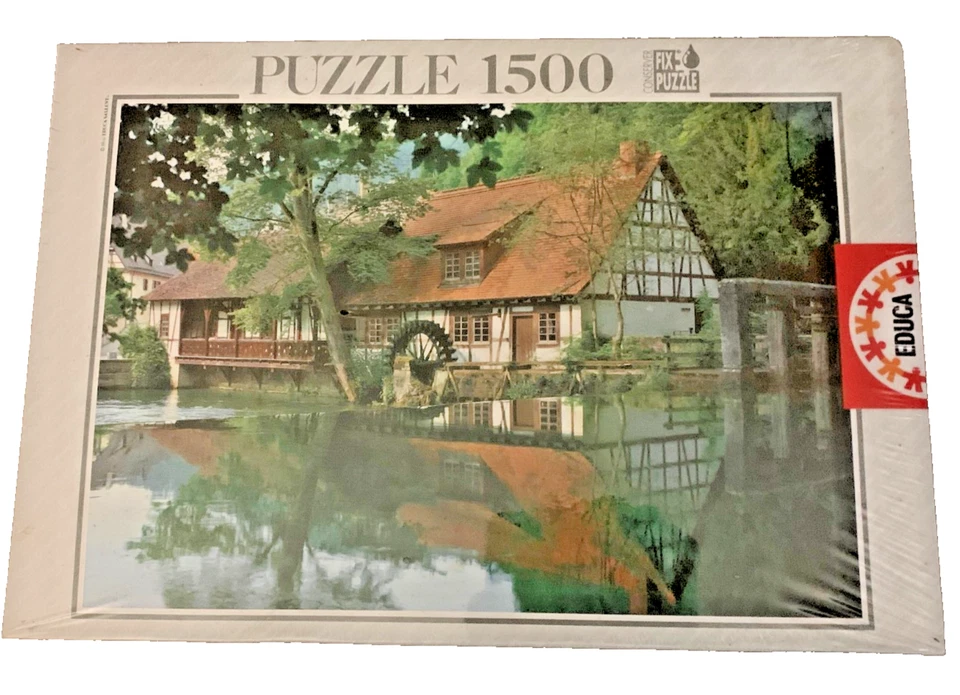EDUCATIONA пейзаж с водяным колесом Германии 1500 ПК головоломка + исправить головоломка новый запечатанный - Изображение 1 из 1