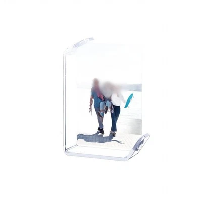 Floating Acrylic Picture Frame Double Sided with Modern Stand for Photo Display - Image 1 of 4