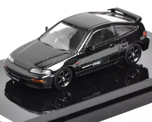 HJ 1:64 Scale Black CR-X SiR EF8 Hatchback Sports Diecast Metal Car Collection - Picture 1 of 2