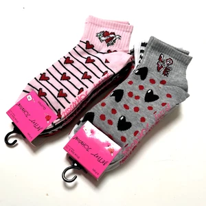 NWT 12 pairs BETSEY JOHNSON Quarters Socks Striped Multicolor Heart Love Striped - Picture 1 of 4