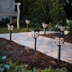 Mainstays Solar Black Square LED Landscape Pathway Light, 8 Lumens (6pcs) - Picture 1 of 9