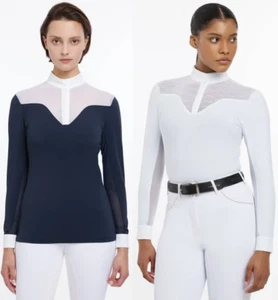 LeMieux Emily Long Sleeve Show Shirt Technical Wicking CrepeMesh Competition Top - Picture 1 of 16