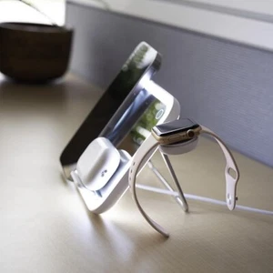 White ATT 3-in-1 LED Mirror Charging Station for iPhone, Apple Watch & AirPods - Picture 1 of 5