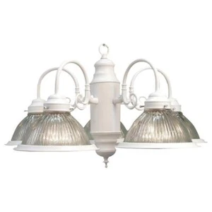 Woodbridge Lighting Basic 24" 5-light Steel & Glass Chandelier in White/Clear - Picture 1 of 1