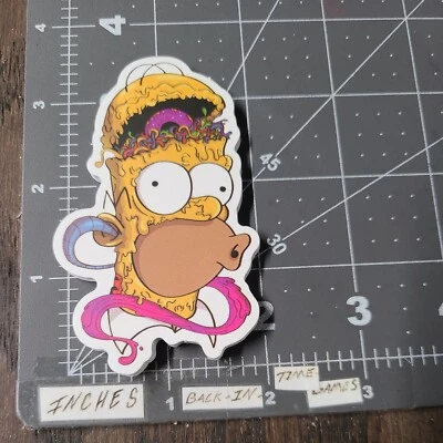 Homer Simpson Donut Brained Adult Humor Sticker For Guitar Laptop Phone Mat90