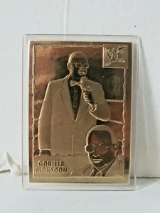Tarjetas de tarjeta de oro de 22 kt #7 de Gorilla Monsoon WWE Wrestling Danbury como nuevas - Imagen 1 de 3