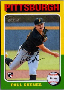 2024 Topps Heritage Team City Name Swap Variazioni #594 Paul Skenes RC Pirates - Foto 1 di 2