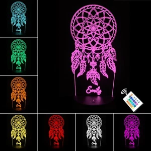 Personalised Any Name Dreamcatcher LED Neon Night Light. 9 Designs. Bedroom Gift - Picture 1 of 11