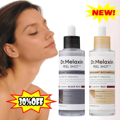 Dr.Melaxin PEEL SHOT GLOW EXFOLIANT RICE AMPOULE 80ml (WHITE / BLACK RICE) NEW - Image 1 of 4