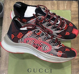 Gucci Run G Logo GG Technical Knit Run | Red /Black/Gray | Sz 10 / US 10.5 - Picture 1 of 10