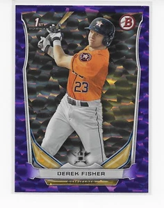 Derek Fisher 2014 Bowman Draft 1st RC Purple Ice Foil Refractors #/99 Blue Jays - Picture 1 of 2