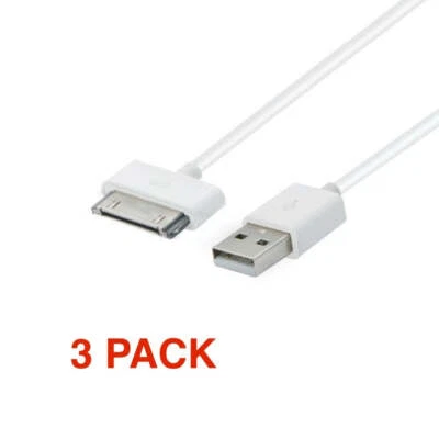 3Pack USB Charging Data/Sync 3ft 30-Pin Cable Cord for iPad 1/2/3 iPod Nano 1-6 - Image 1 of 4