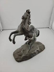 Guillaume Coustou Escultura de Metal Estatua Marley Caballo y Jinete Firmado - Pesado - Imagen 1 de 6