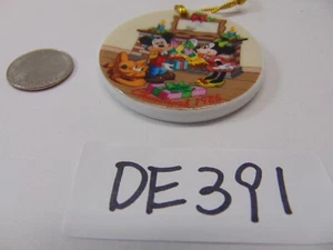 Disney & Grolier Christmas Annual Disc Ornament Porcelain 1991 Wish you a Merry - Picture 1 of 6