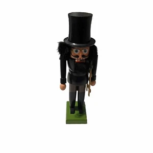 Vintage Erzgebirge German Chimney Sweep Wood Nutcracker Top Hat Ladder - Picture 1 of 14