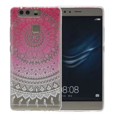 Henna Cover per Huawei Mate 9 Custodia Protettiva IN Silicone Astuccio Sole Pink - Immagine 1 di 4