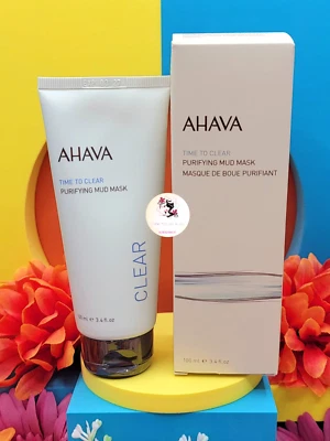 AHAVA Time To Clear Purifying Mud Mask 3.4 oz / 100 ml Full Size New in Box - Image 1 of 4