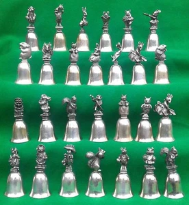 NEW ENGLAND BEATRIX POTTER - SELECTION OF SILVER PLATED BELLS. - Foto 1 di 141