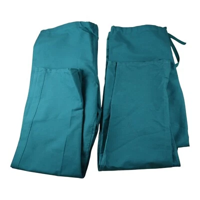 2 pares de pantalones exfoliantes Medline verdes cómodos facilidad cordón y bolsillo trasero 50x32 XL Foto 1 de 4