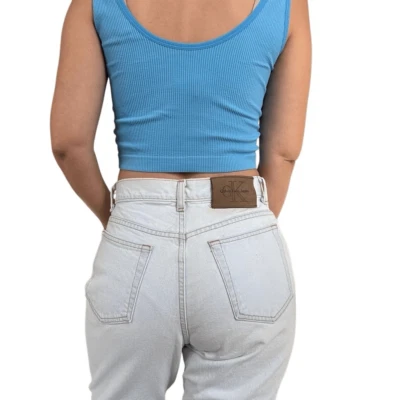 Jeans Calvin Klein vintage años 90 pierna recta blancos mamá tiro alto talla 10 hechos en EE. UU. Foto 1 de 4