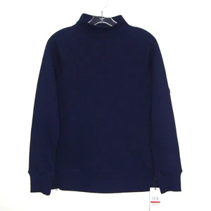 NWT GAIAM Womens Fleece Blue Zipper Detail Turtleneck Aria Pullover Size S - Picture 1 of 6