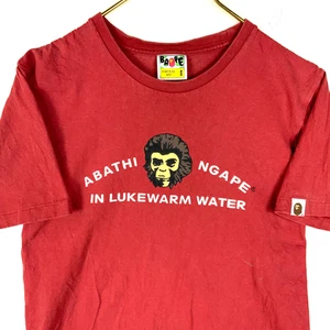Vintage Bape T-Shirt Small Red Single Stitch A Bathing Ape In Lukewarm Water - Picture 1 of 7