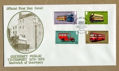 BAILWICK of GUERNSEY, PUBLIC TRANSPORT 1879 / 1979  AUG. 1979  FDC - Image 1 of 2