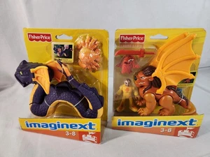 Fisher Price Imaginext Dragon World: serpente marino viola + drago leone nuovo con scatola - Foto 1 di 9