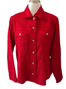 Chico's Damen Jacke tailliert strukturiert rosa rose Unikat silberne Knöpfe Gr. 1 M - Bild 1 von 16