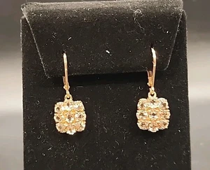 2.07ctw Morganite Dangle Earrings in 18K Rose Gold Plated Silver JTV WIG492 - Picture 1 of 11