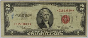 1953 $2 Dollar Bill Red Seal STAR Note Fine See details - Picture 1 of 2