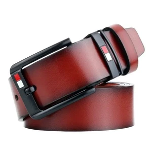 Brown2 PU Leather Men Belt Classic Alloy Buckle for Jeans, Punk Casual Waistband - Picture 1 of 8