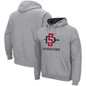 Men's Colosseum Heathered Gray San Diego State Aztecs Arch and Logo Pullover - Picture 1 of 3