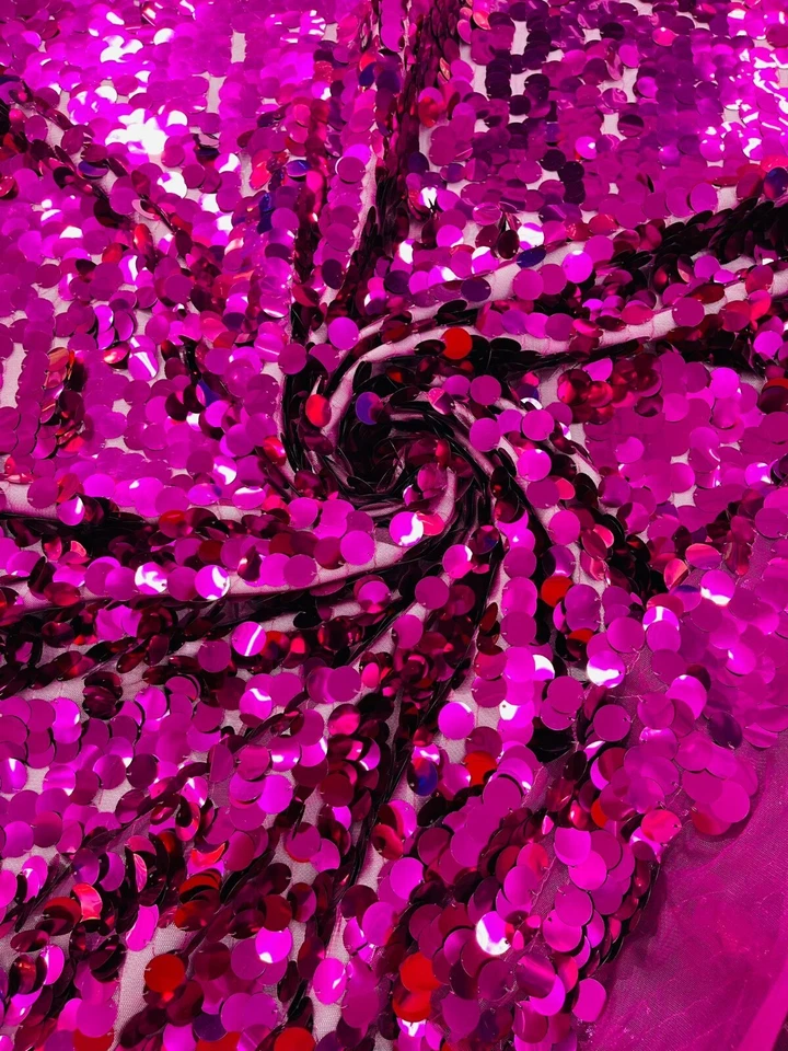 Round Sequin Paillette Mesh Fabric/ 54 Inches Wide/Cosplays Fabric/Prom/Backdrop - Image 1 of 1