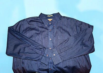 MCGREGOR MAXIMUM Purple Black STRIPED Long Sleeve Button Down Shirt BIG Men's 2X - Image 1 of 4