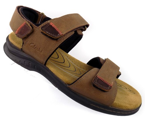 Sandali uomo Clarks Collections taglia 11M marrone gancio gancio e passante scarpa comoda