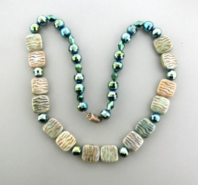 Crystal AB Glass Bead Necklace 12mm 21 in - Image 1 of 4