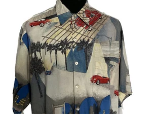Camisa Hawaiana Tori Richard 2XL XXL Corvette Aloha Coches Raras Palmeras - Imagen 1 de 8