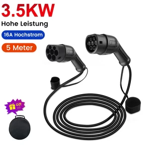 5M Schaltbar Type2 16A 3.5KW EV Ladegerät Tragbare 1Phase Box ladekabel EU - Bild 1 von 8