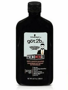 1 Bottle SCHWARZKOPF GOT2B PHENOMENAL DEEP CLEANSING SHAMPOO w/ CHARCOAL 16.9oz - Picture 1 of 4