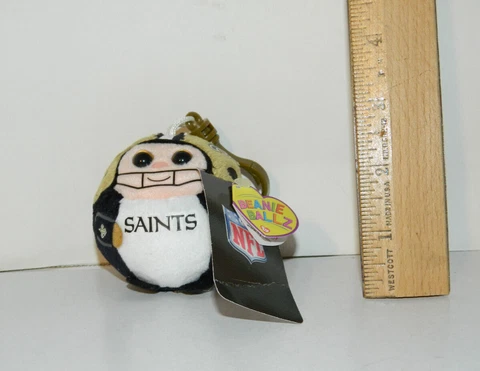 TY New orleans Saints beanie Balls Ballz Key clip Back Pack NFL Xmas ornament Cover