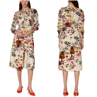 Vestido Walter Baker Riverside Park Noelani Midi M mediano botón floral $268 Foto 1 de 4